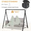 Balancelle en métal, capacité de 528 lb, pour l'aire de jeu de la cour arrière, acier noir, structure polyvalente et robuste, structure en acier, structure stable