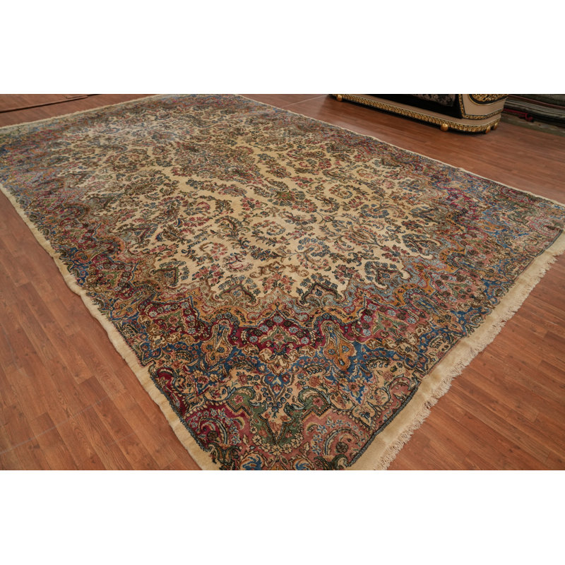 Tapis traditionnel antique à teinture végétale 12 x 19