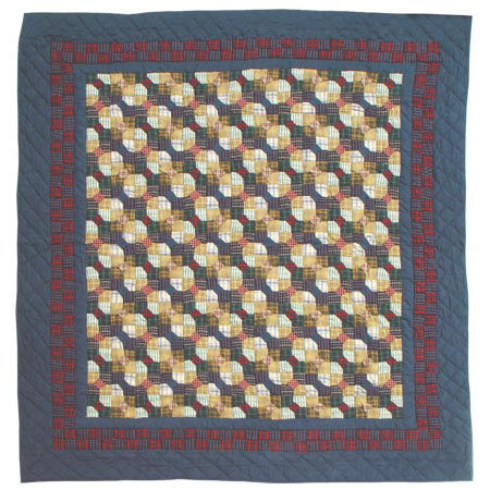 Rustic Cotton Geometric Shapes Quilt, Full/Queen Quilt