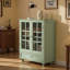 Armoire de cuisine de 38 po de hauteur avec portes et tiroir en verre-1083474458
