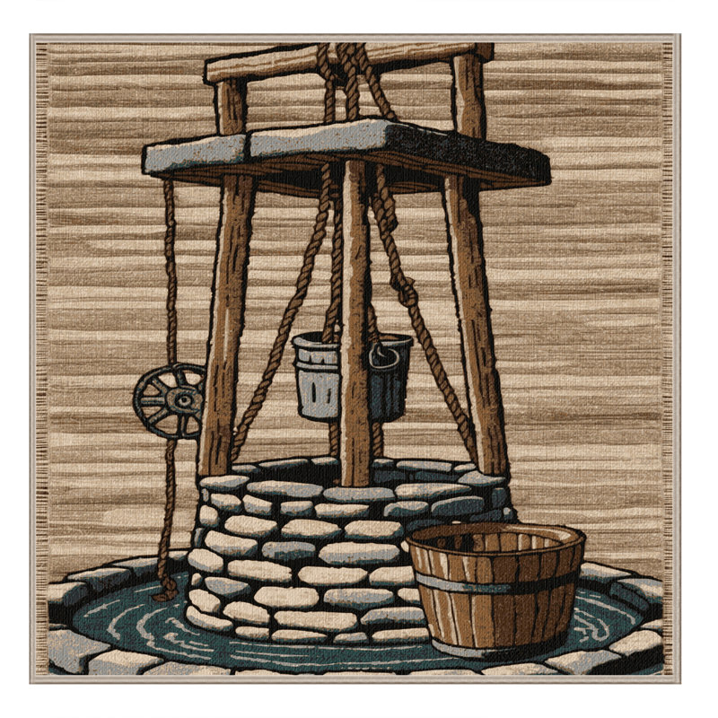  Tapis lavable Water Well Farm, Carré 6 pi