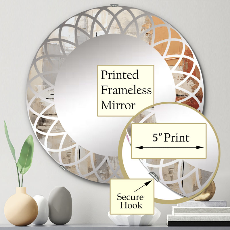 Crescendo - Miroir mural moderne rond, 24 po x 24 po