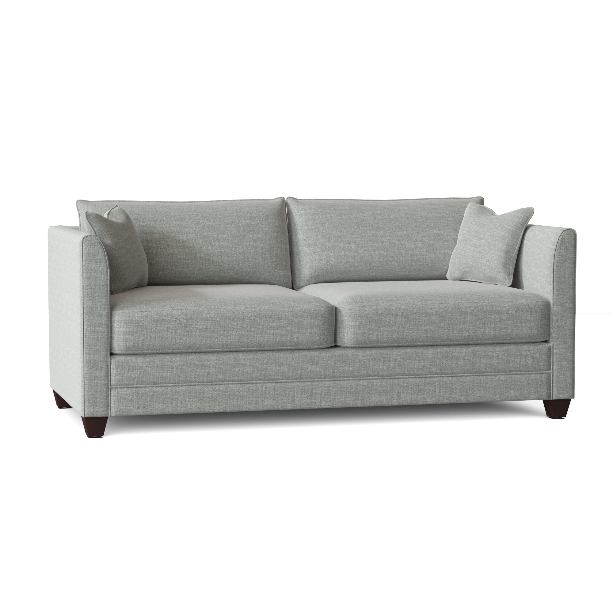 Kodie 76.5'' Upholstered Sleeper Sofa, Conversation Capri Basketweave, Dark Walnut