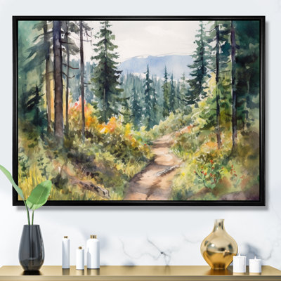 Little Road In Mountain Landscape X - Forest Canvas Print Wall Art