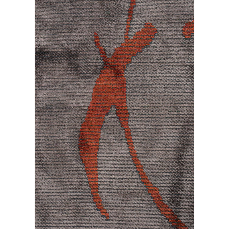 Rapture Abstract Area Rug in Gray, Rectangle 6'7" x 9'10"