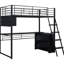 Lit mezzanine simple avec bureau et tablettes à DEL Led-2131277196