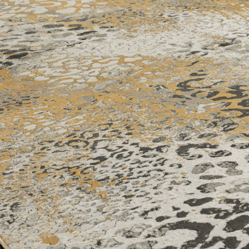Tapis doré brossé Serengeti Leopard Melange, Rectangle 8 pi 7 po x 11 pi 6 po