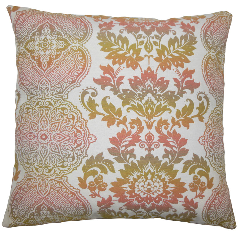 Pink/Brown Cotton Blend Piece Sham, Queen