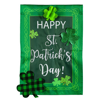 Drapeau appliques de jardin St. Patrick's Shamrocks
