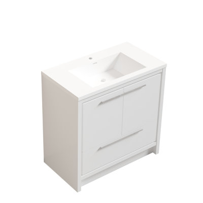 35.2'' Single Bathroom Vanity with Resin Top