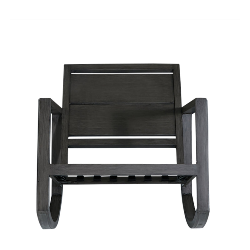 Avondale Wrought Aluminum Outdoor Rocker Chair by Summer Classics, Welt + Dream Fill, Perigold Posh Sky, Slate Gray