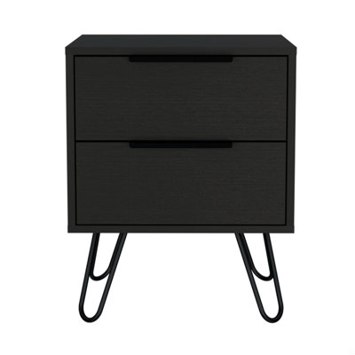 2 Nightstand , End Table, Side Table Four Legs, Two Drawers