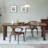 Retro Nut-Brown Rectangular Solid Wood Dining Table-1318029791