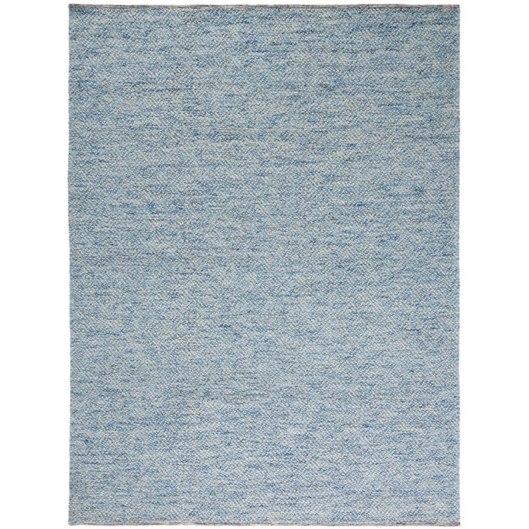 Tulane Hand Woven Wool/Cotton Geometric Rug in Blue