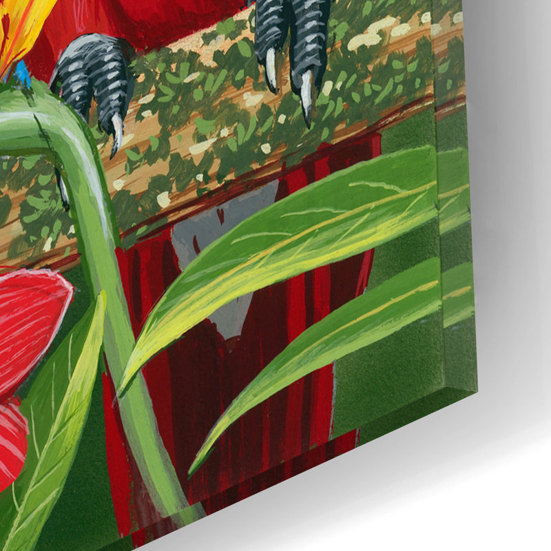 Art mural en verre Bay «Home Tropical» par William Vanderdasson, H 12 po x l 16 po x P 0,13 po
