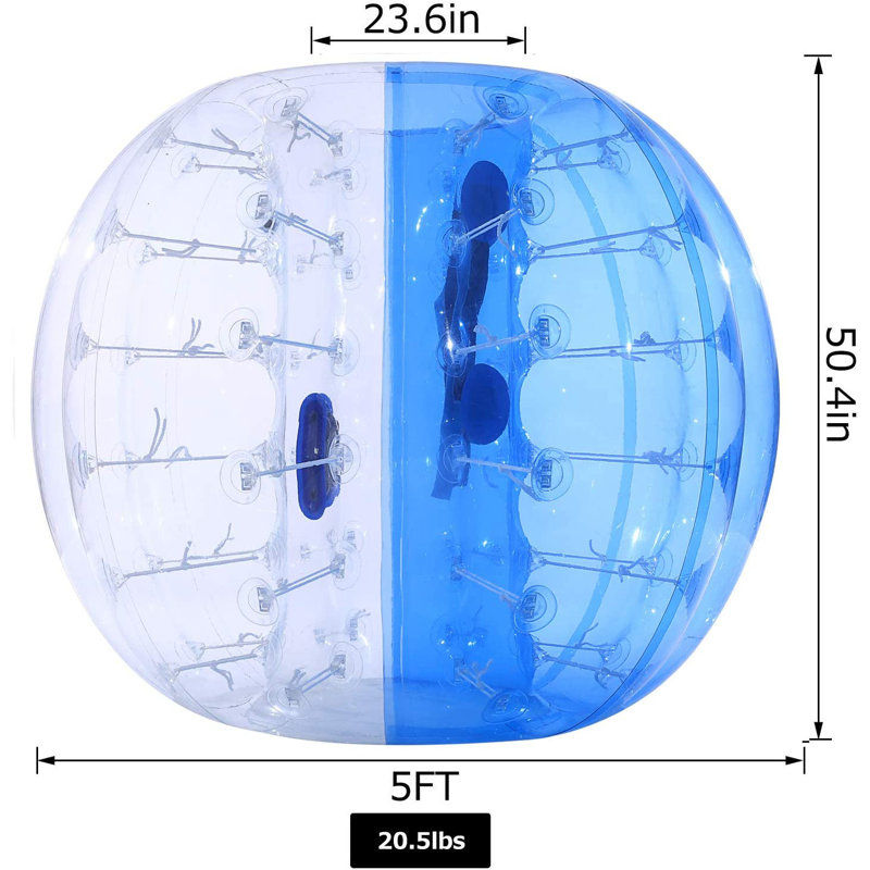 Boule gonflable gonflable, Bleu / blanc