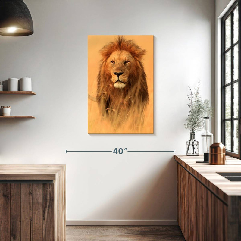 Brampt Watchful Savannah Lion, 36" H x 24" W