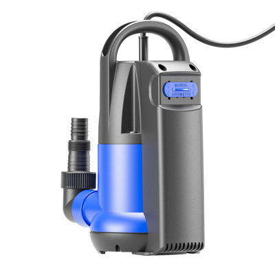 Submersible Sump Pump 1/3HP 4500GPH, Automatic Water Pump with Built-In Float Switch, with Hose Adapters for Quick Flexible Connections, for Pools Hot Tubs Rain Barrels Flooded Houses and Basement Drainage