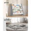 Étagère à livres Sling pour - Organisateur de livres et de magazines de grande capacité pour chambre de bébé, chambre à coucher ou salle de jeux (blanc et gris)