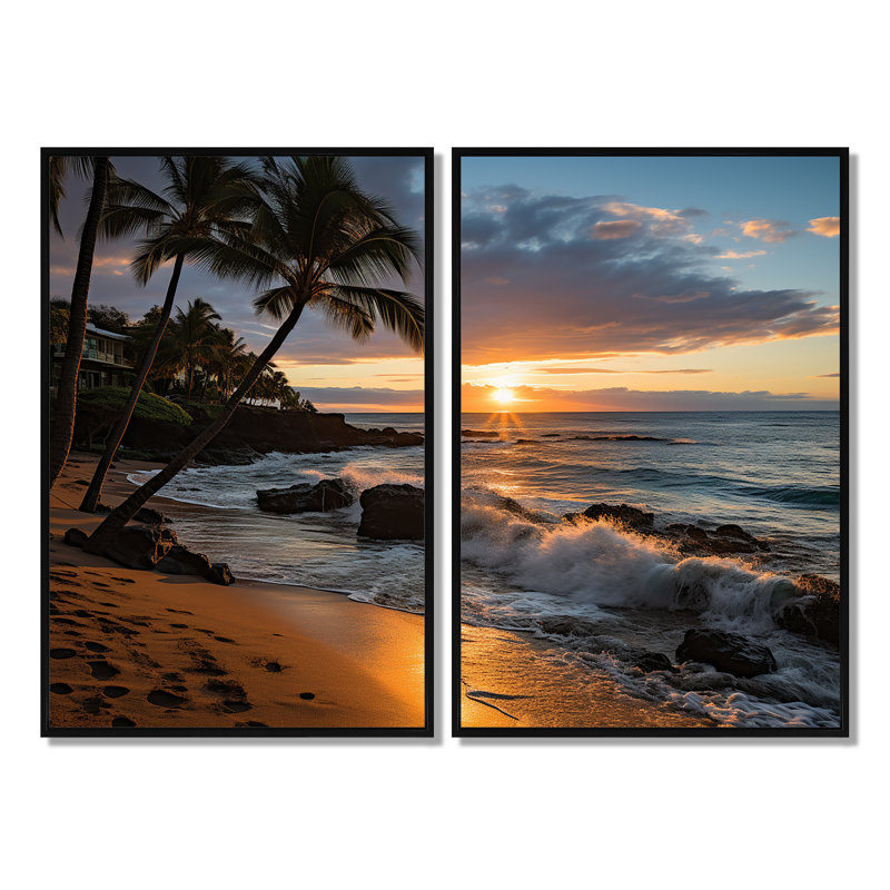 «Aloha Tropical Dreamscape I - Cityscapes Maui», art mural, Impression encadrée flottante sans passe-partout