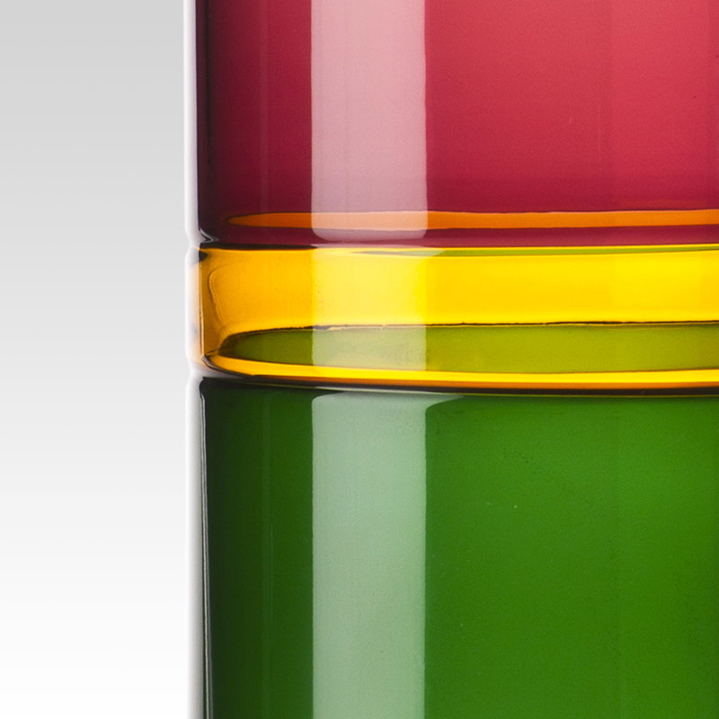 Venini Bolle Vase, Purple/Amber/Apple Green