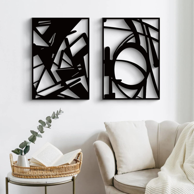 Black Abstract Metal Wall Art