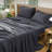 MooMee Sheet Set Extra Deep Pocket 100% Washed Cotton Linen Like Textured Lightweight Breathable-467774905-404490825