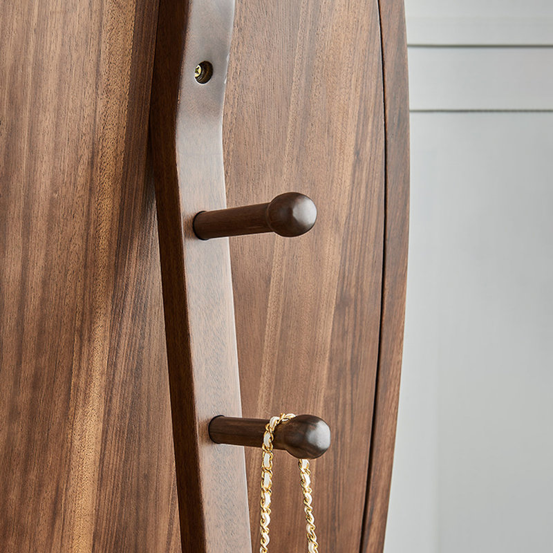 Modern Minimalist Black Walnut Adjustable Wall-Mounted Mirror