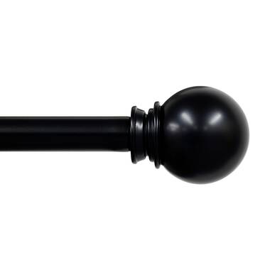 Three Posts™ Orpha Metal Rod And Resin Finial Adjustable Single Curtain Rod  & Reviews