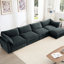 4 places en forme de L avec matériau en chenille enveloppant en forme de croissant et sous le rangement, parfait pour différentes configurations de maison, coussins d'accoudoirs, couleur grise coulissante, maisons contemporaines idéales-1608492507