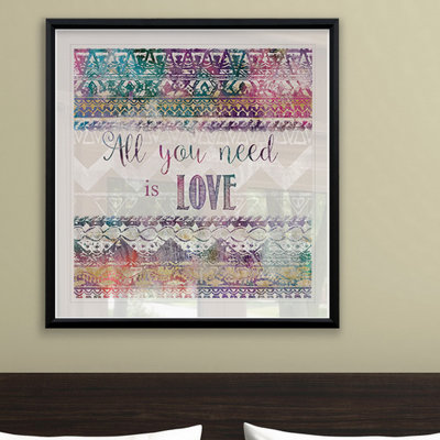 «Boho Love», reproduction encadrée