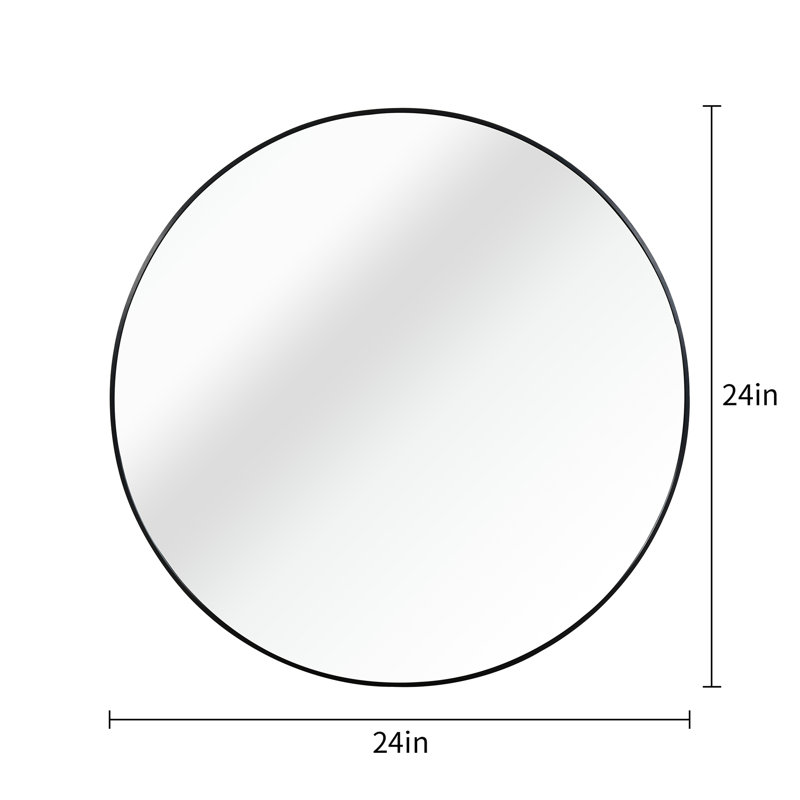 Miroir mural pour salle de bain, 24 po x 24 po, Noir
