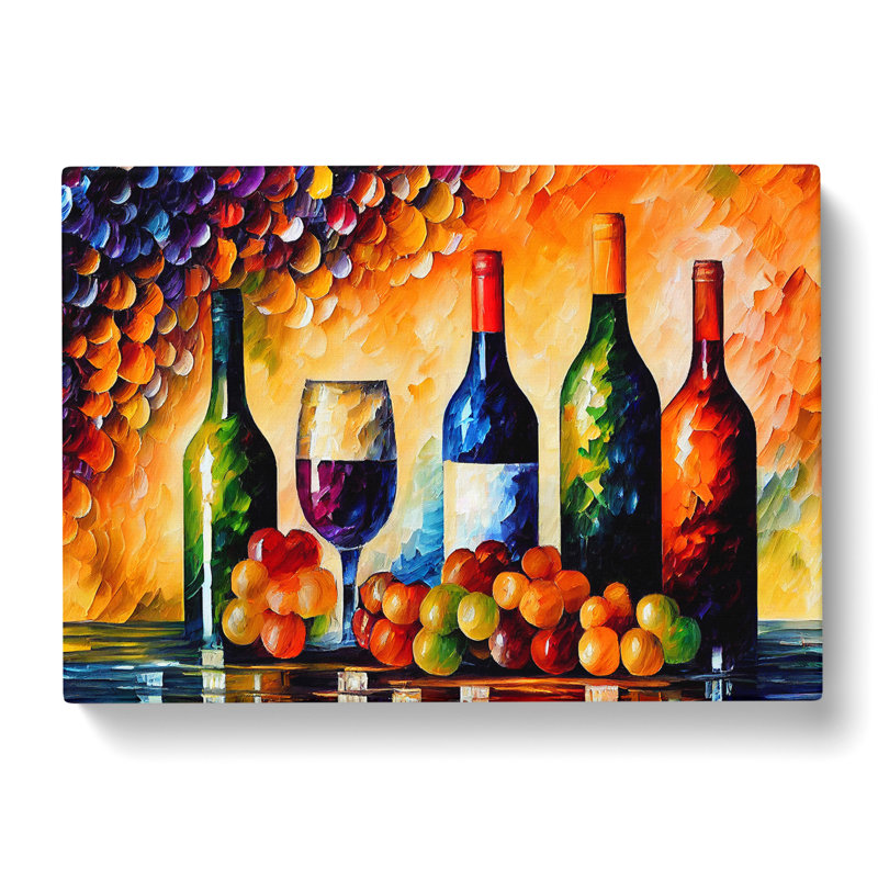 Wine Bottle Painting Vol.2 - Wrapped Canvas, 35cm H x 50cm W x 3cm D