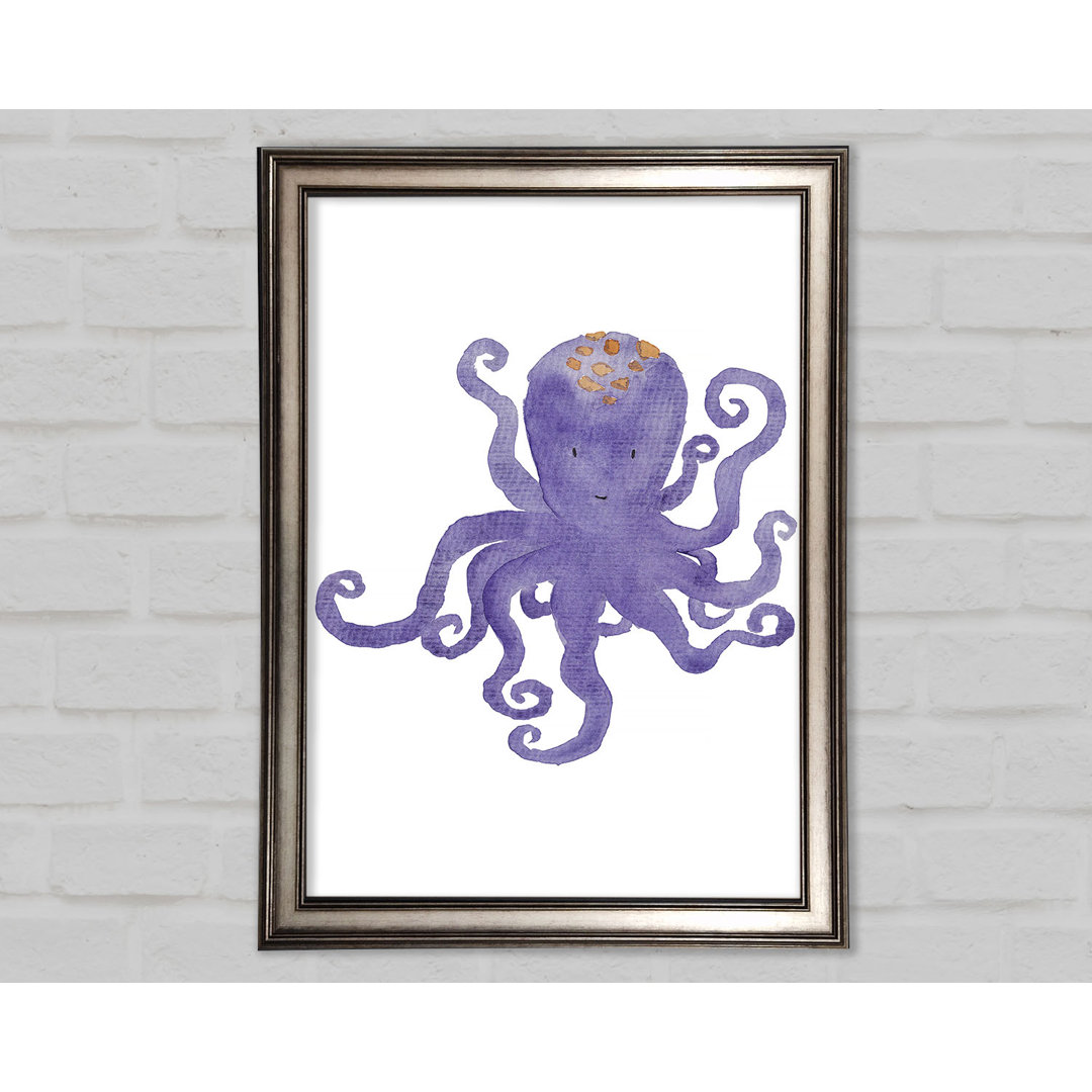 Gerahmter Kunstdruck Purple Octopus