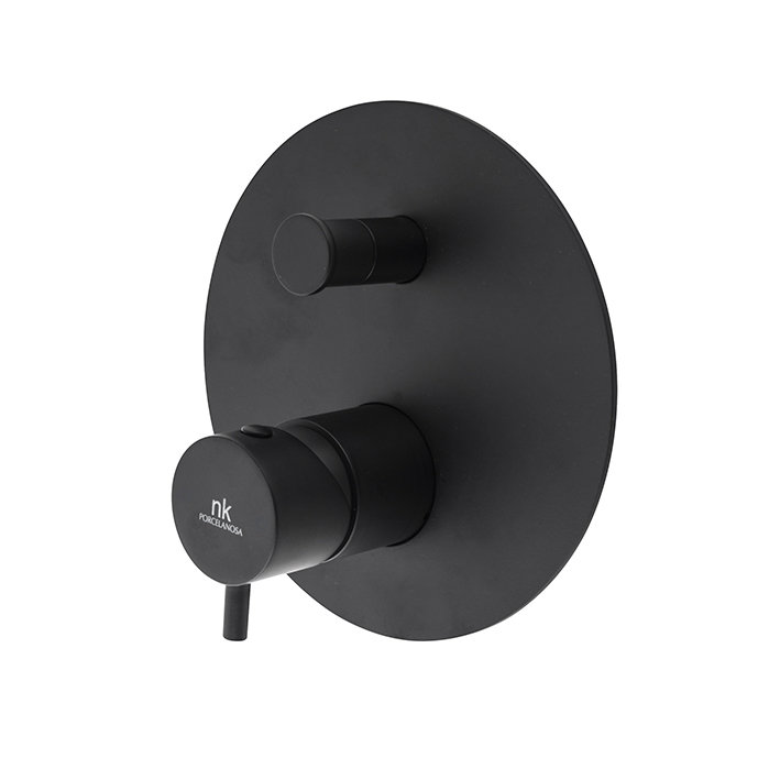 Round Pressure Balance 2 Ways (shower Head and Handshower) in Black, Black