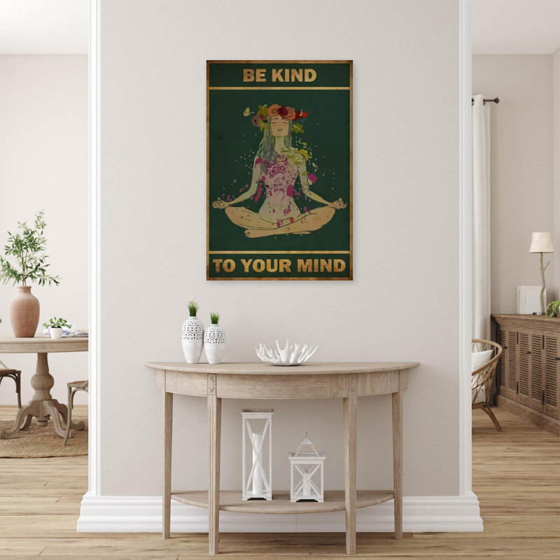 «Be Kind To Your Mind Relaxation», impression sur toile tendue, H 36 po x l 24 po x P 1,25 po