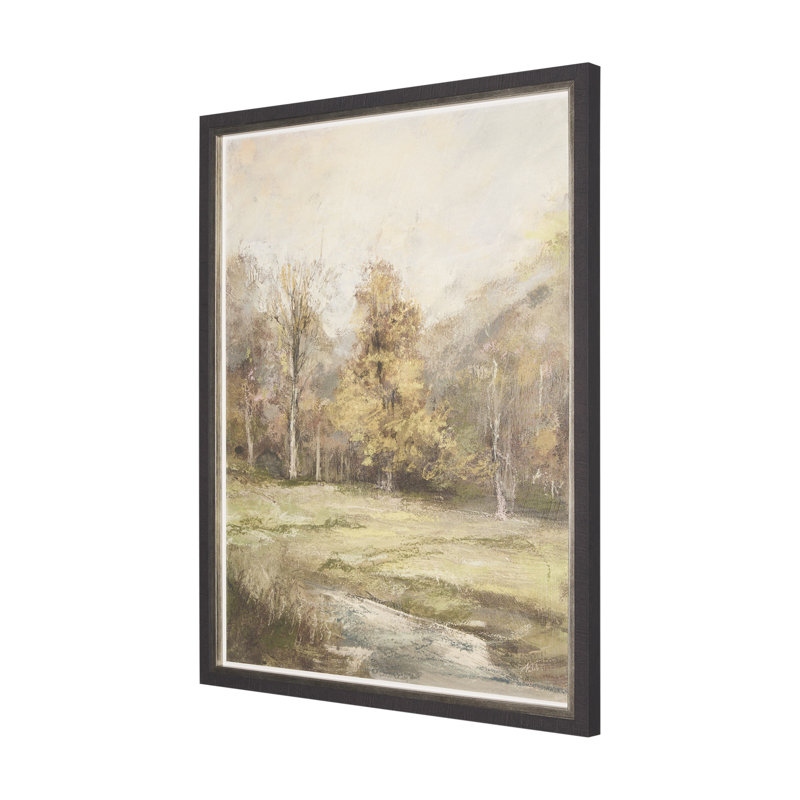 Toile encadrée texturée embellie à la main, H 41,5 po x l 31,5 po x P 1,6 po, Paysage à l'ancienne I