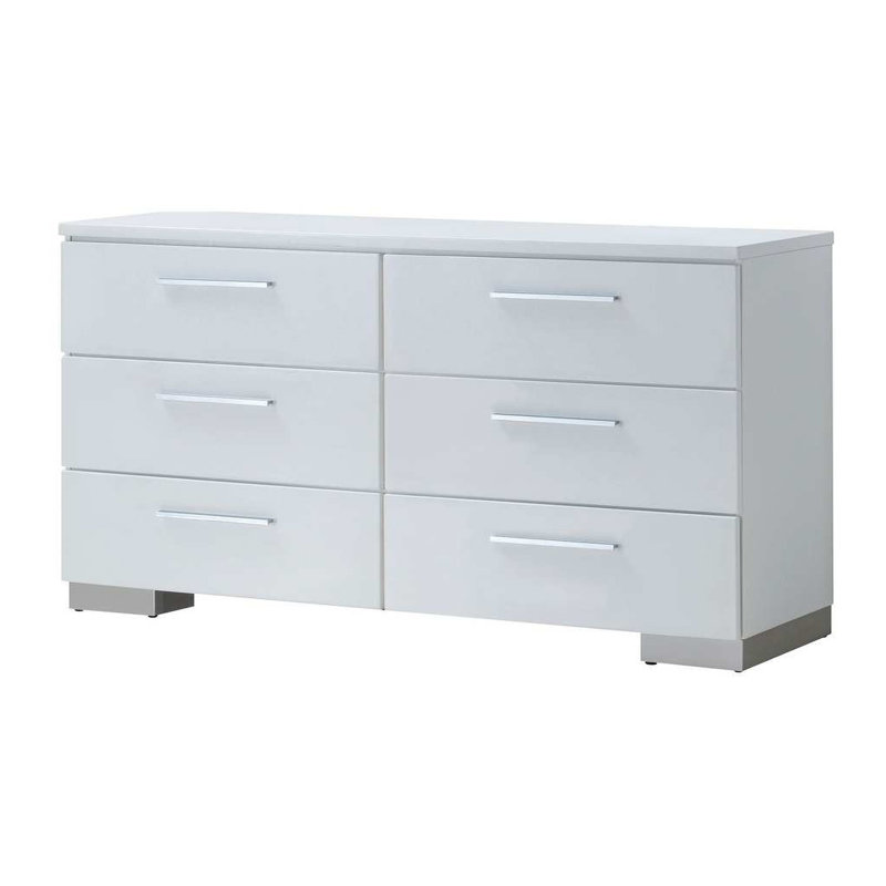 Commode 6 tiroirs l 56,85 po blanche
