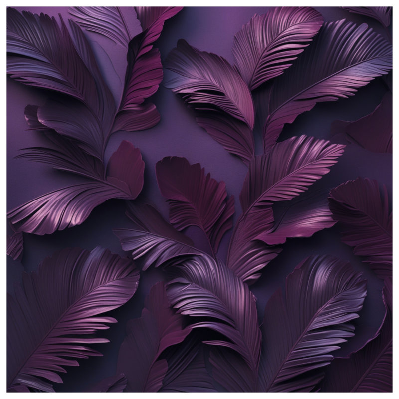 Purple Tropical Leaves Duvet Covers, Grand lit
