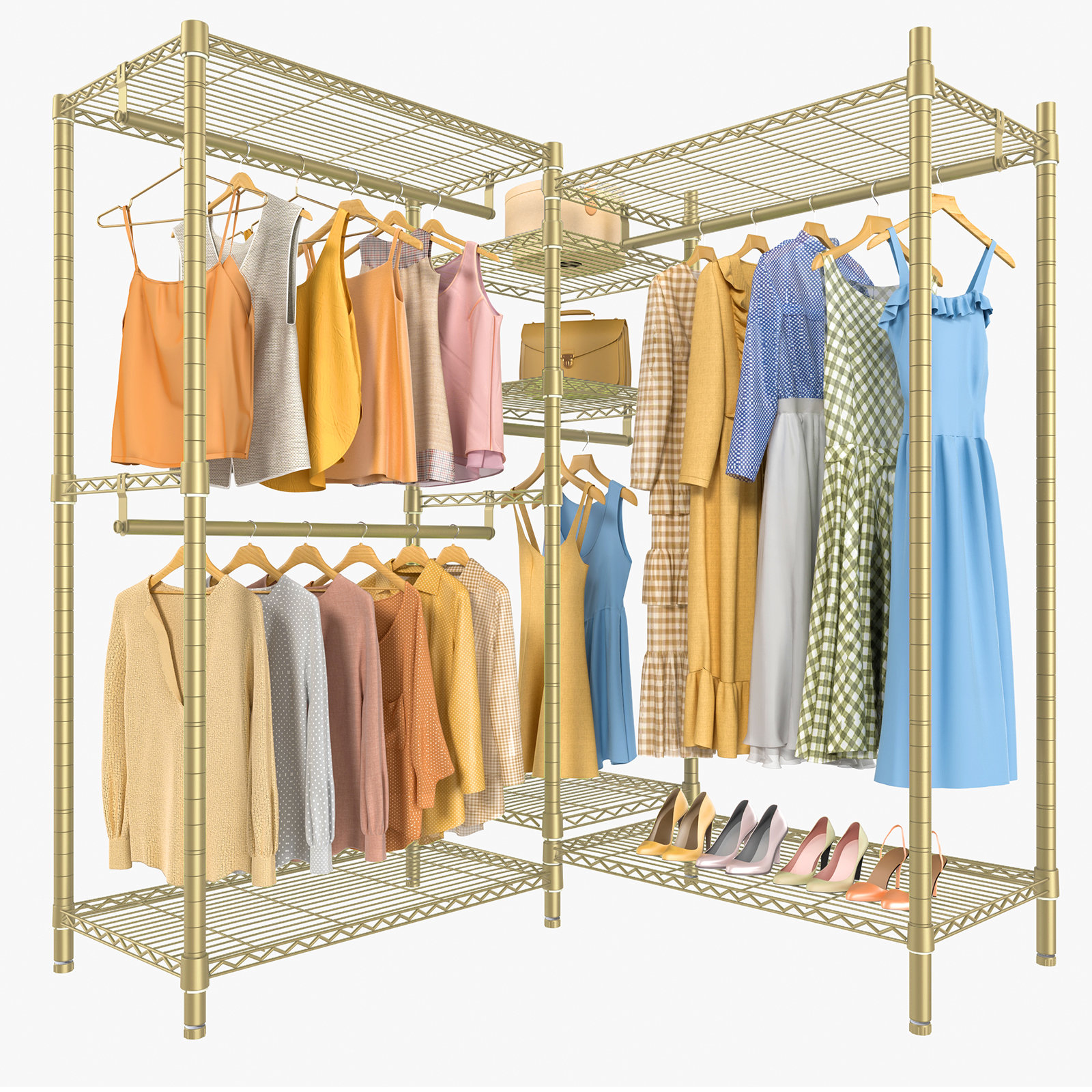 Gold Pipe Clothing Rack, Brass Garment Rack, Bronze Clothes Rack,  Industrial Pipe Clothing Rack, Freestanding Clothing Storage, Clothes Rail  