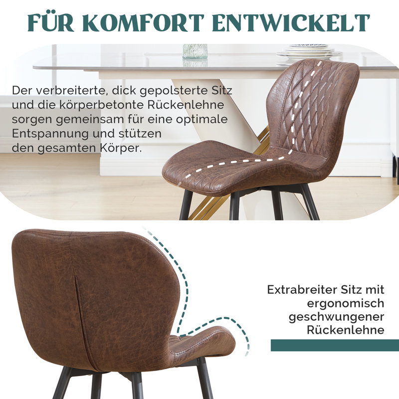 46cm H Dining Chair, Brown