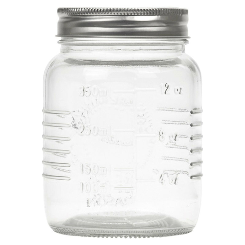 Glass Jar - Set of 2, 12.5cm H x 8cm W x 8cm D