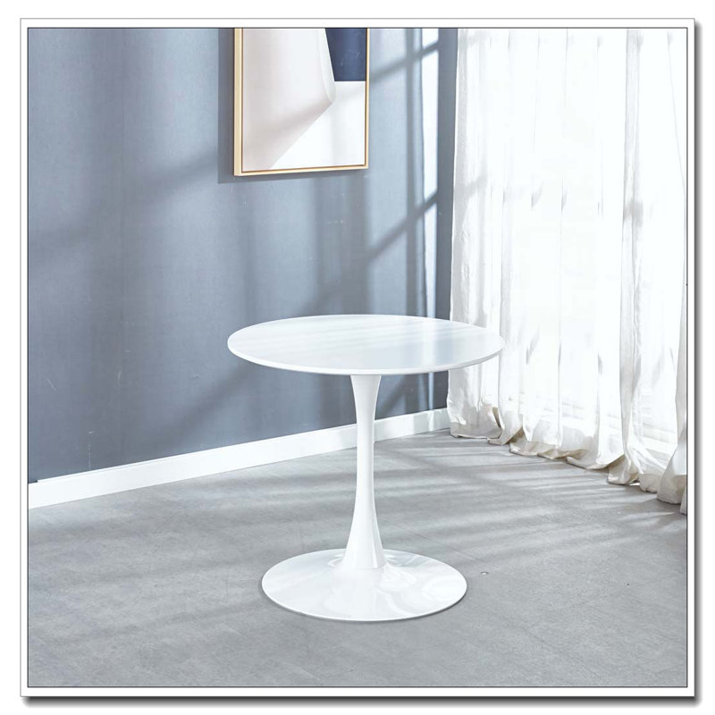 Table de salle à manger 31,5 "blanche, H 28,74 po x L 31,5 po x l 31,5 po, Blanc, Blanc