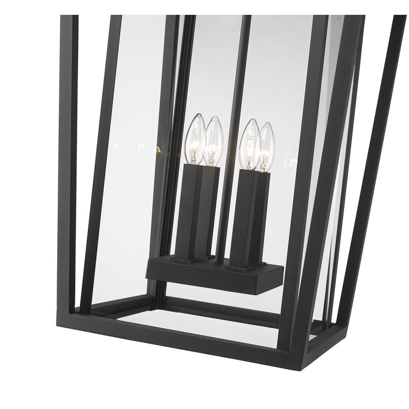 Lanterne murale d'extérieur noire à 2 ampoules H 30,25 po
