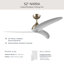 Ventilateur de plafond bronze d'intérieur / extérieur à 3 pales 52 pouces avec pales en ABS blanc mat et commande murale Nirra-127367600