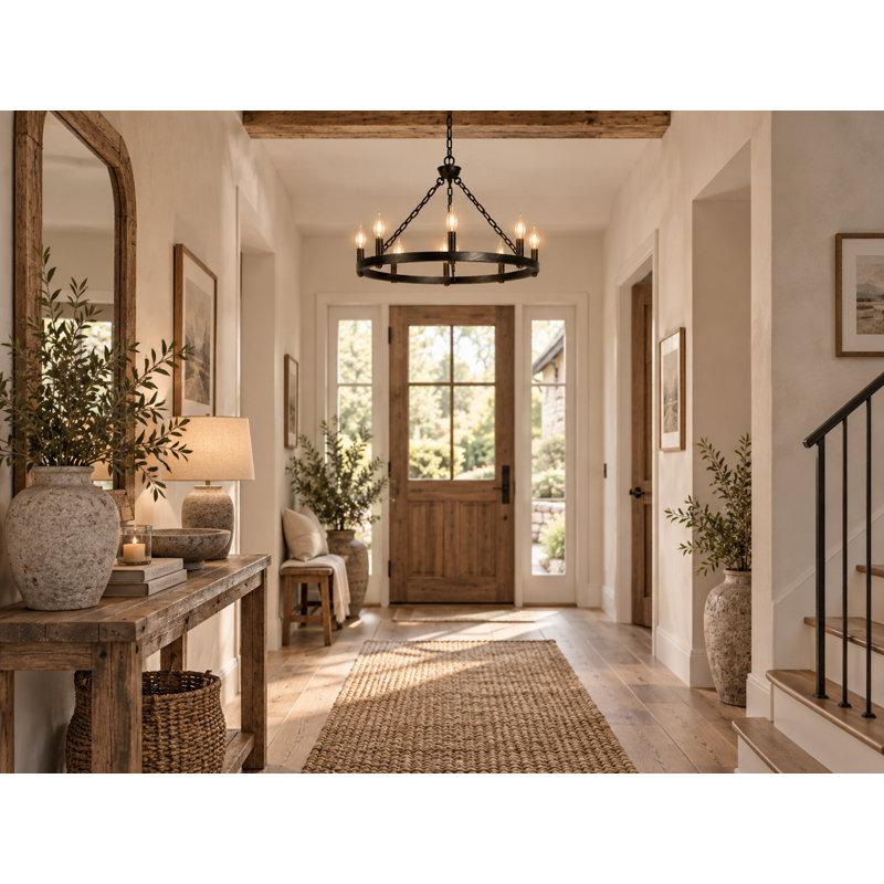 Mcleod 8 - Light Waggon Wheel Chandelier