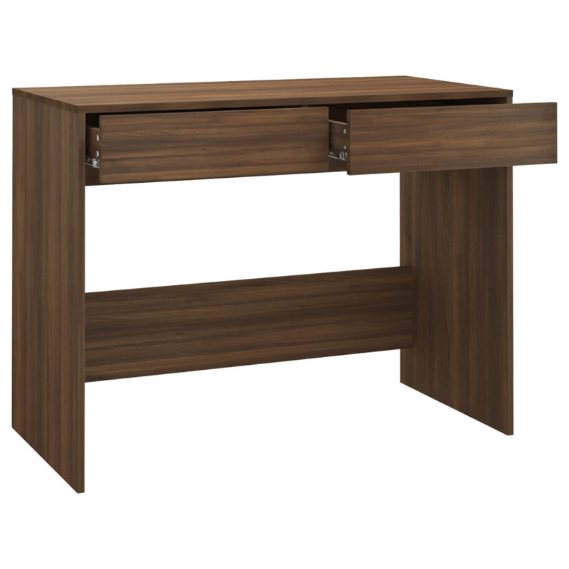 Desk with Drawers Computer Desk Home Office Study Table Engineered Wood, Brown Oak