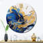 Horloge murale bleu foncé et or Strokes III - Fractals-93381409