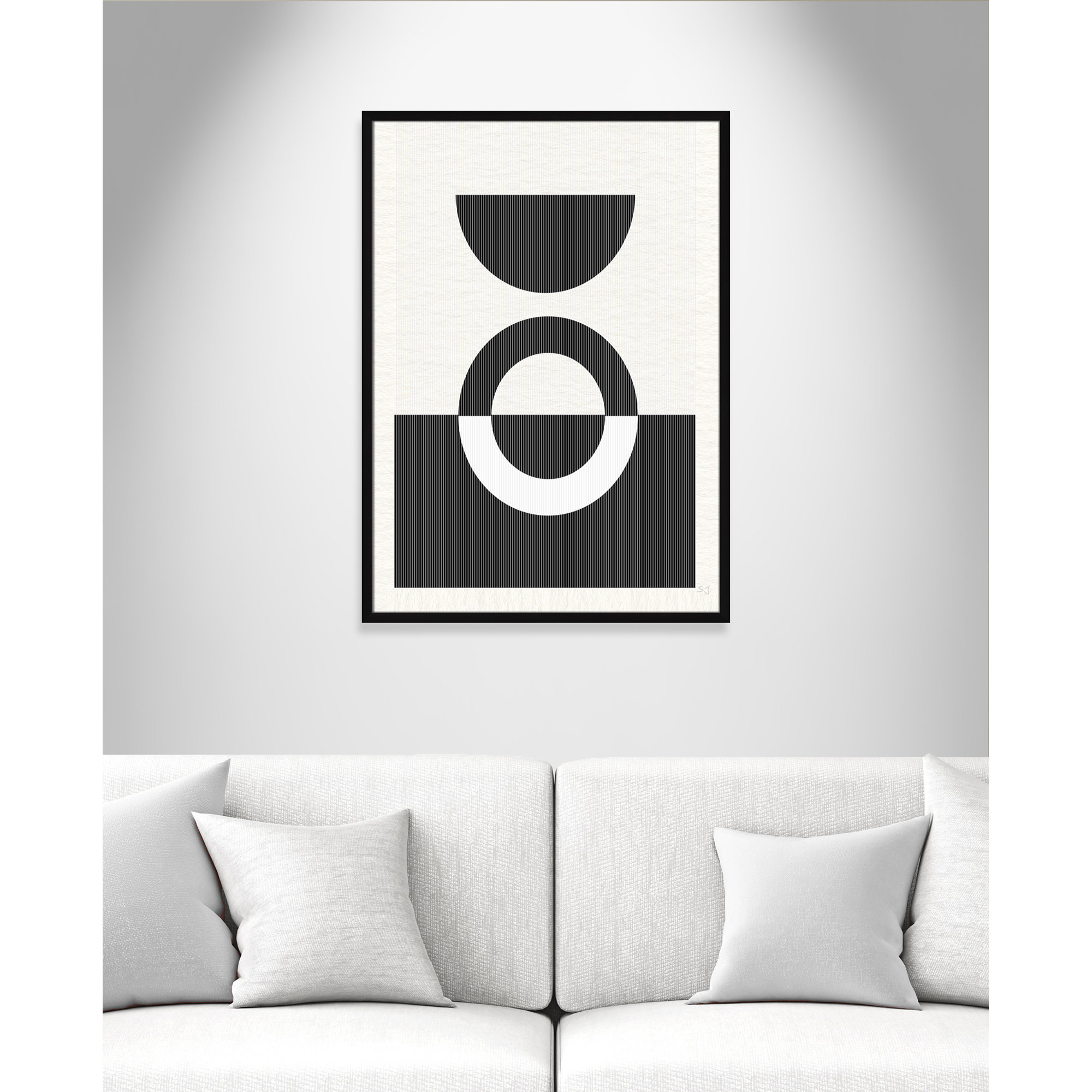 Eclipse III, Satin Black Framed, 35.5" H x 25.5" W x 0.75" D
