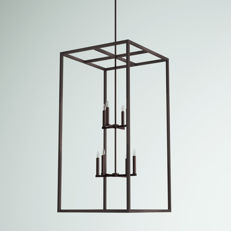 Moffet Street Extra Large Eight Light Hall / Foyer from Generation Lighting , 46" H x 23.5' W x 23.5" D, No, Burnt Sienna